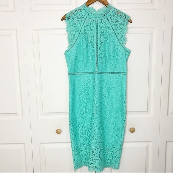 Bardot NWOT Lace Sheath Mint Green Cocktail Dress - Picture 10 of 10